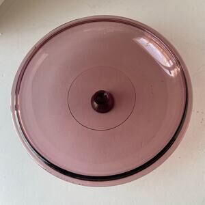 Pyrex Visions Purple Cranberry Glass Casserole Lid Replacement 624 C LID ONLY